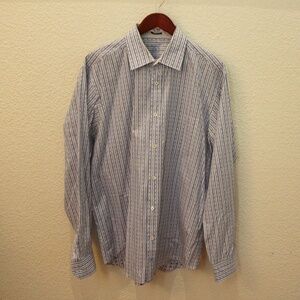 BUGATCHI mens long sleeve dress shirt - Blue - XL